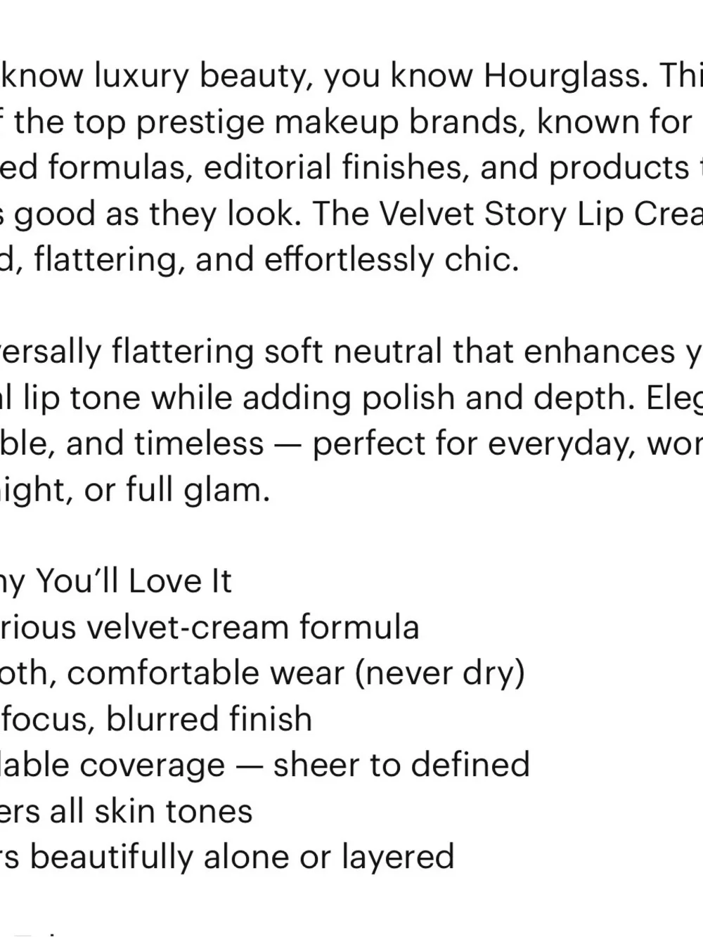 Hourglass Velvet Cream Liquid Lipstick – Touch